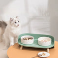 Carica l'immagine nel visualizzatore della galleria, Ciotole rialzate in Ceramica Con Piedi In Legno per cani e gatti - Bau Barker