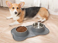 Carica l'immagine nel visualizzatore della galleria, Ciotole doppie in acciaio per cani e gatti con base in silicone - Bau Barker