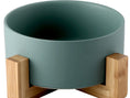 Carica l'immagine nel visualizzatore della galleria, Ciotola in ceramica rialzata con base legno per cani e gatti - Bau Barker