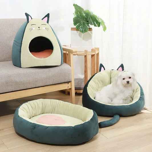 Cuccia igloo a forma di gatto per cani e gatti - Bau Barker