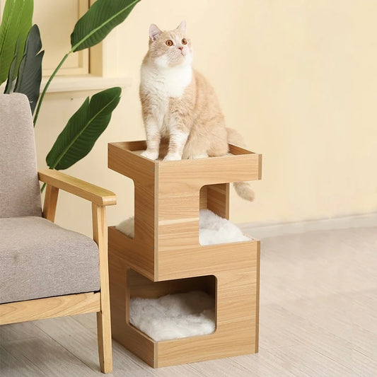 cuccia gatto legno 3 zone - Bau Barker