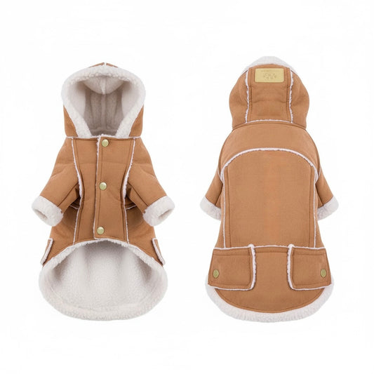 Cappottino In Camoscio Con Cappuccio