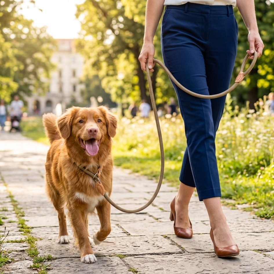 Guinzaglio tubolare semistrangolo retriver per cani