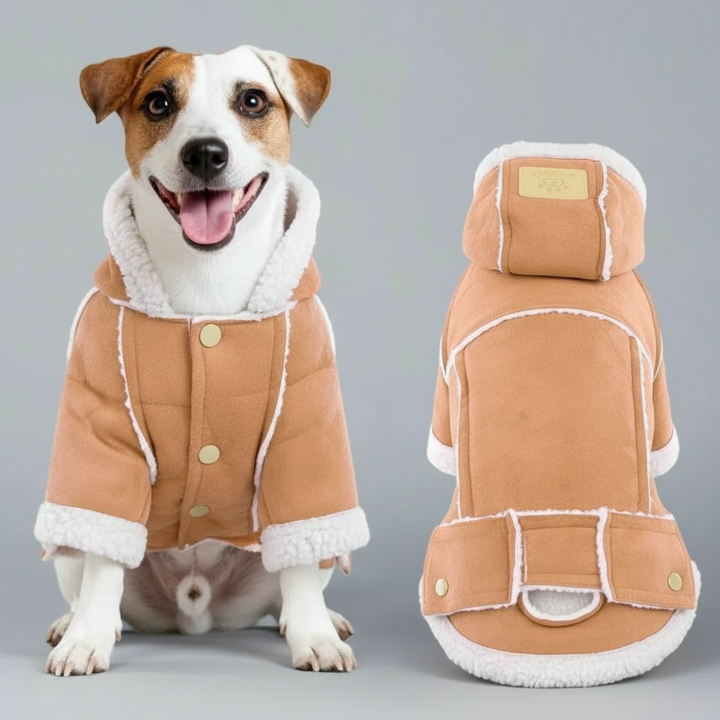 Cappottino In Camoscio Con Cappuccio