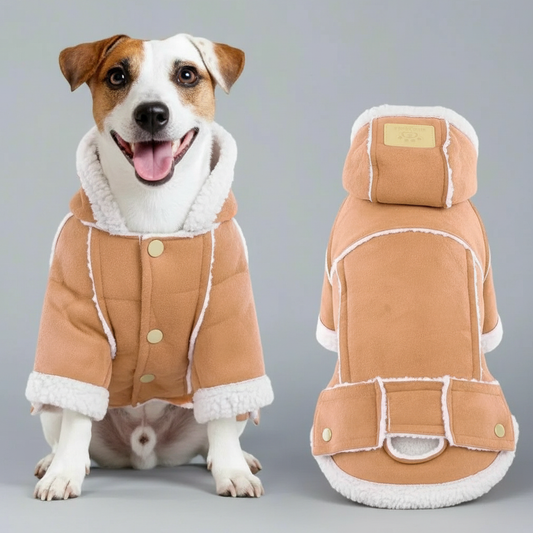 Cappottino In Camoscio Con Cappuccio