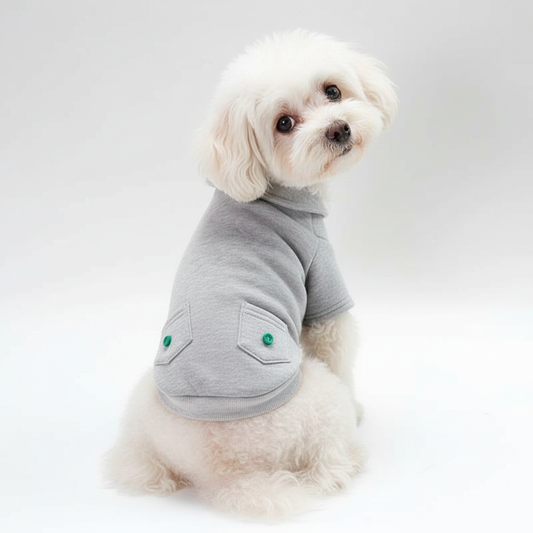 Felpa Cane Con Bottoni