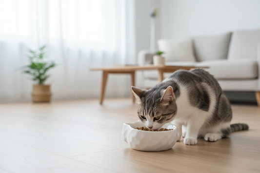 Ciotola in ceramica  a forma di testa di gatto